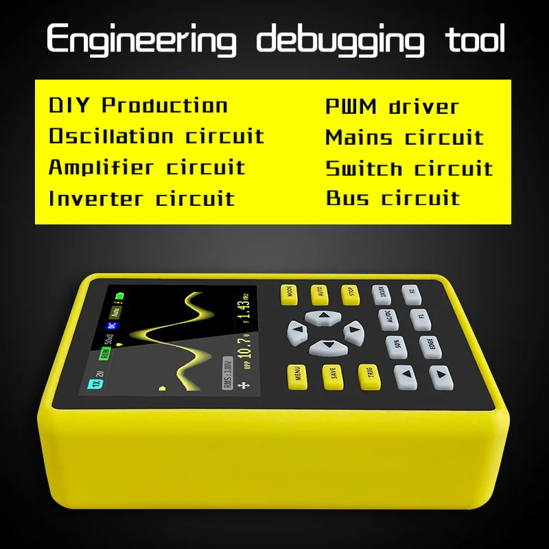 Cleqee 6012 Handheld Digital Oscilloscope 500MS/s Sampling Rate 100MHz Analog Bandwidth Support Waveform Storage 2.4 inch Screen |