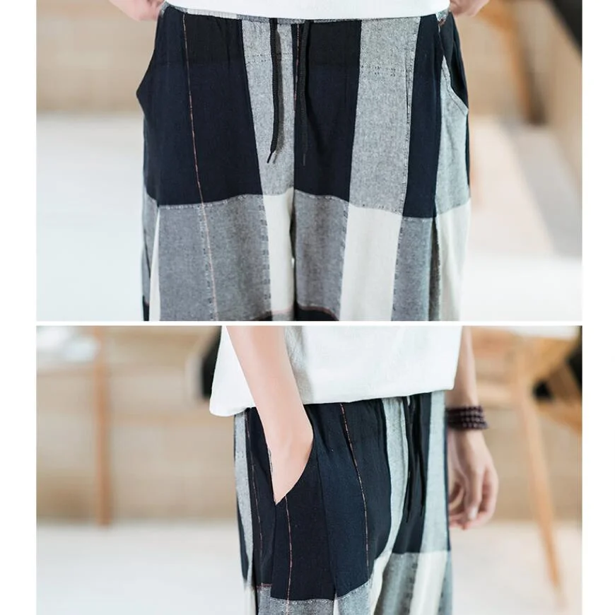 Мужские шаровары в стиле Харадзюку летние хлопковые штаны для бега винтажные