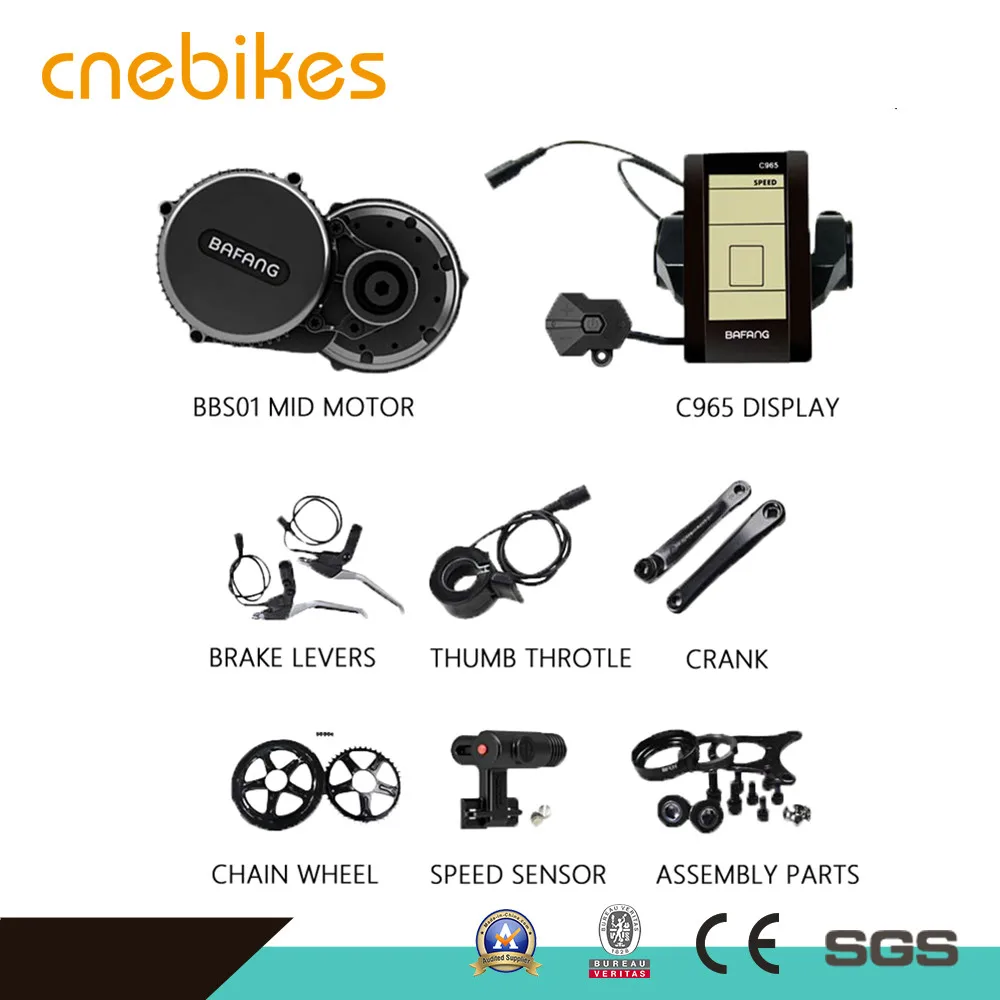 

Комплект велосипедного среднего двигателя Bafang BBS01 250 Вт с дисплеем C965