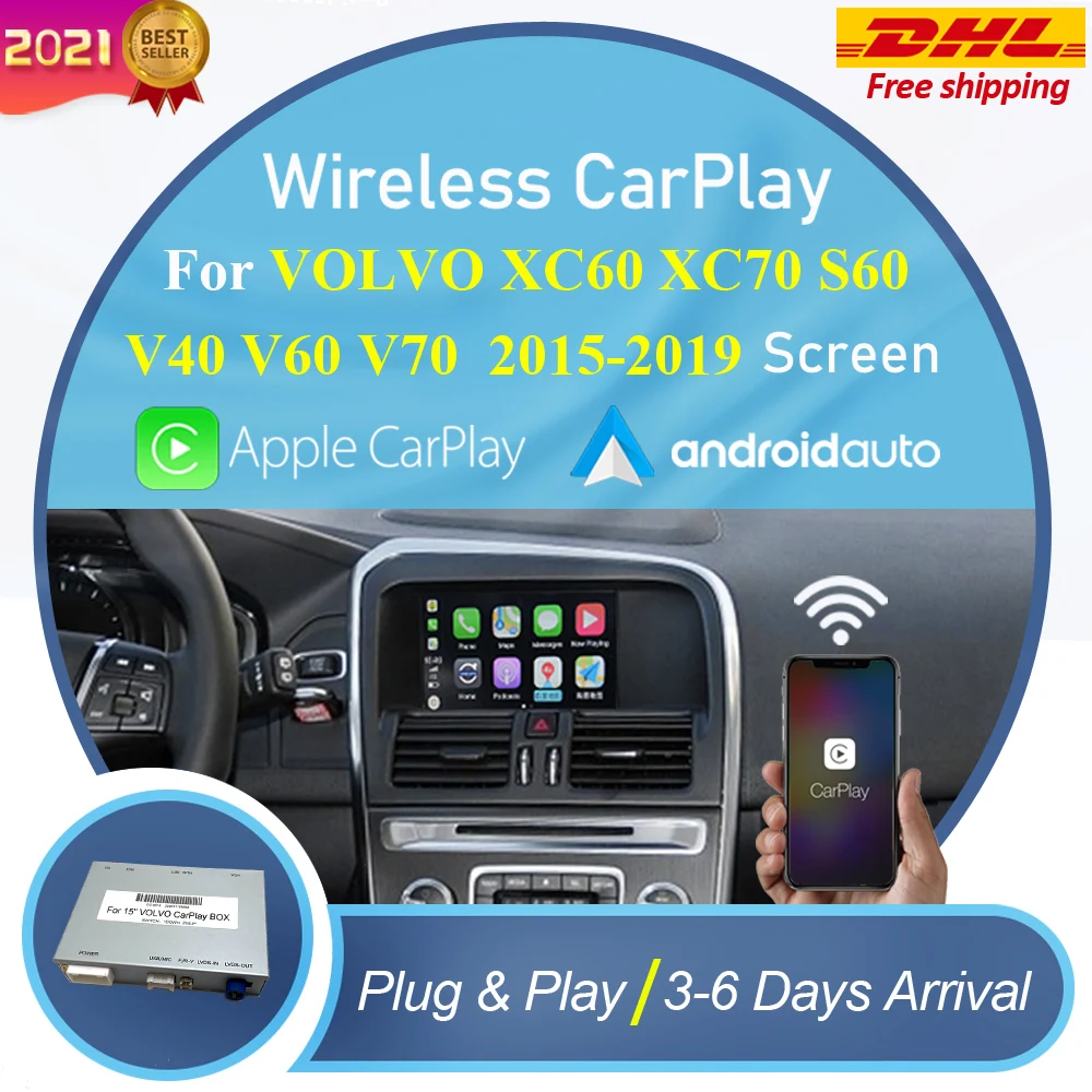 2020 беспроводная Apple CarPlay Android Автоматическая модернизированная коробка для Volvo XC60
