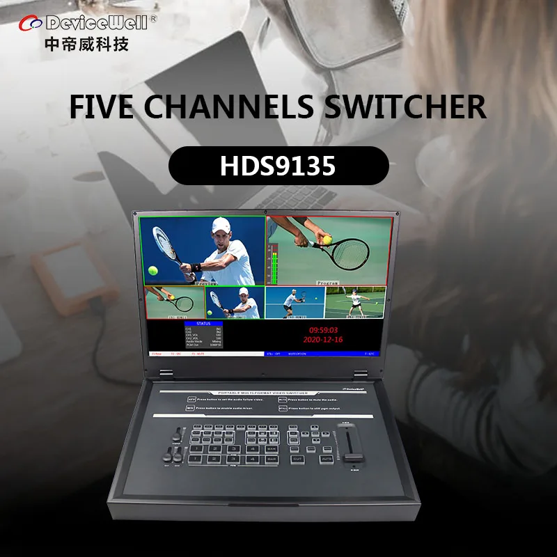 Devicewell HDS9135 5 канал 15 6 ''HD ЖК дисплей директор коммутатор 4 hdmi кабель/1 DP входного
