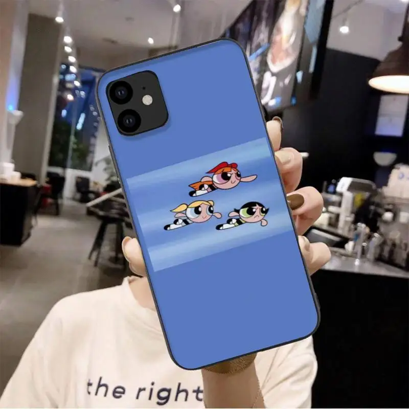 

0 Powerpuff Girls Black Soft Phone Case For Iphone 6 6s 7 8 Plus XR X XS 11 12 Pro Mini Max