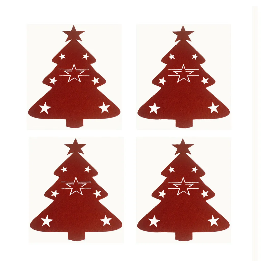 

4 шт., декоративные столовые приборы в виде новогодней елки, 2021