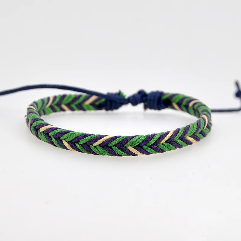 Плетеные браслеты ручной работы для женщин богемные винтажные хлопковые веревки