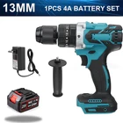 Бесщеточная Ударная дрель 21 в 13 мм, беспроводная ударная дрель, электрическая отвертка, сверла для аккумулятора Makita 18 в