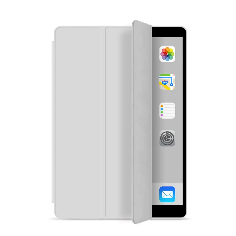 Light gray Чехол для iPad Mini 5, чехол-книжка из искусственной кожи, трехслойный чехол-подставка с функцией автоматического сна/пробуждения, умный чехол для iPad, A2133, A2124, A2125, A2126 - Цвет: Light gray