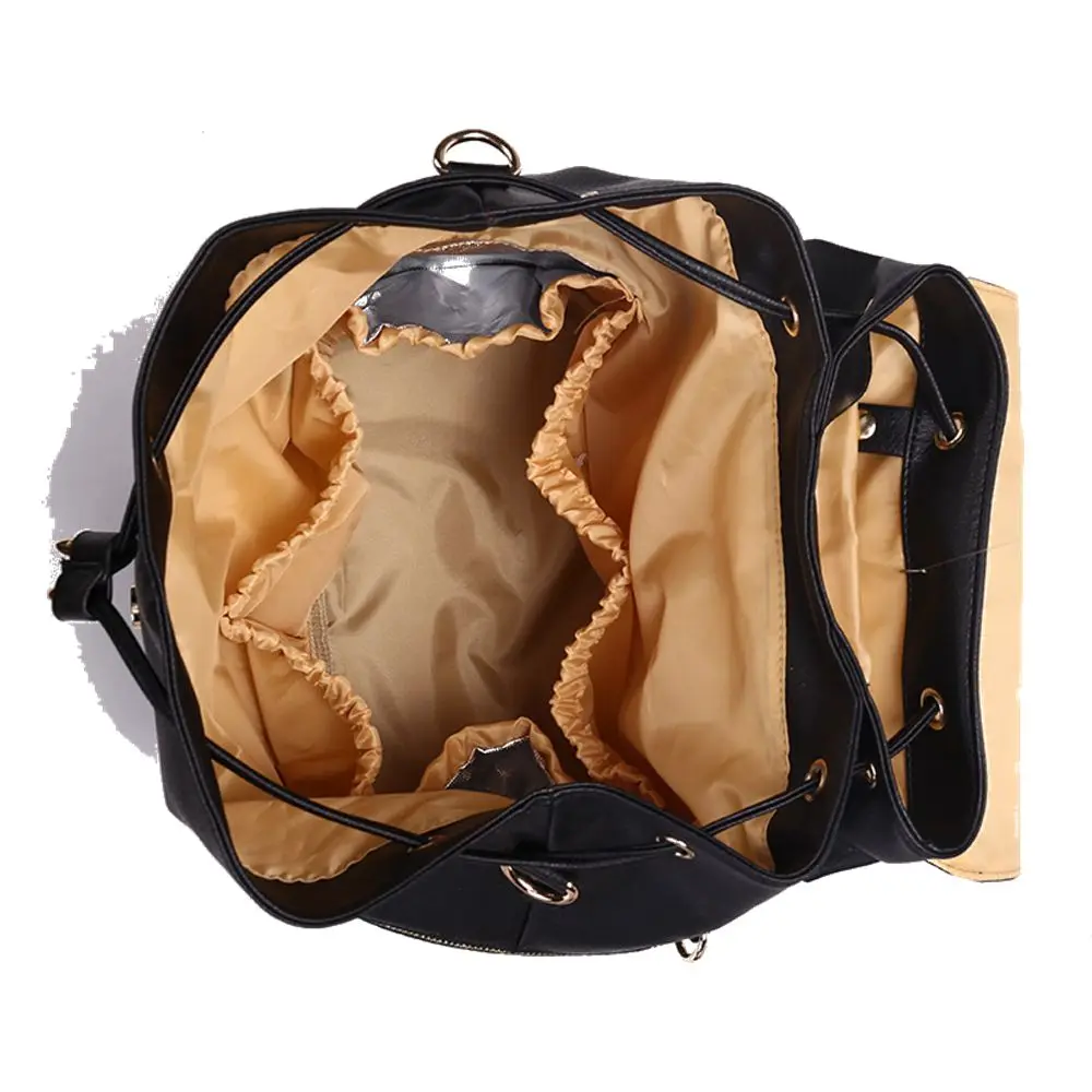 

PU Leather Baby Diaper Bag Backpack Stroller Organizer Travel Nappy Bags Stroller Pad+Insulation Straps Changing Bag+Purse +