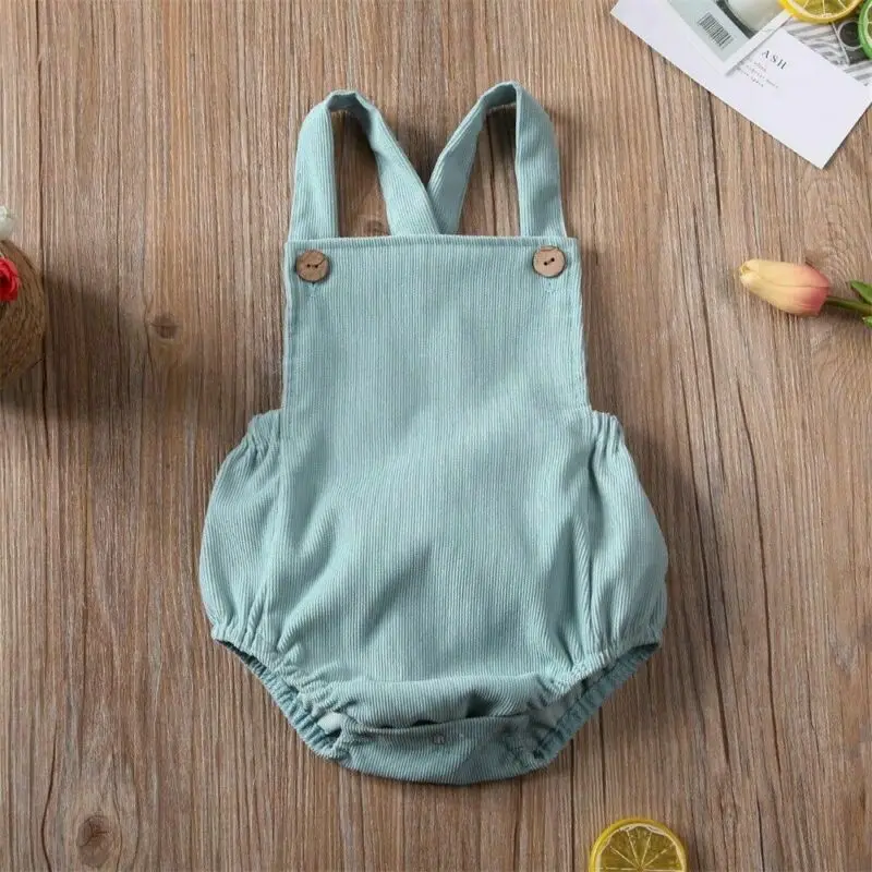 

Goocheer 2020 Baby Summer Clothing Newborn Infant Baby Boy Girls Bodysuit Jumpsuit Corduroy Clothes Backless Outfits