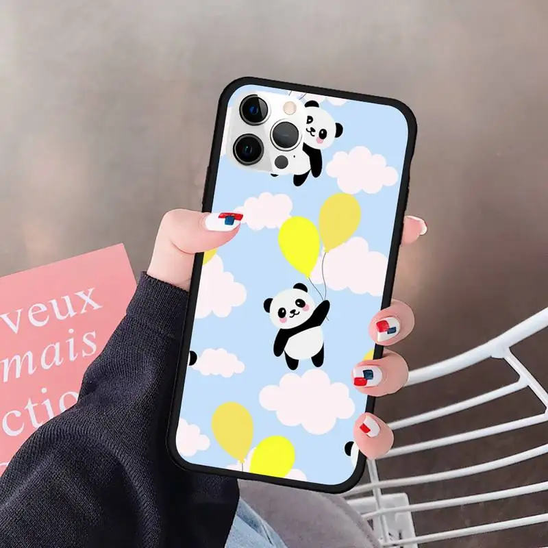 

Super Simple And Cute Panda Phone Case For Iphone 5 5S SE 6 6s 7 8 plus X Xr XS 11 12 Mini Pro Max Cover Fundas Coque