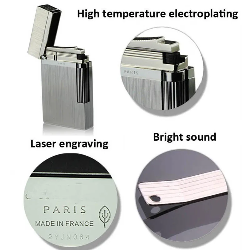 

2020 Brand New L2 Paris Tobacco Gas Lighter Natural Lacquer Red Nebula Pattern Ding Sound Butane Metal Lighters Oberlo Dropship