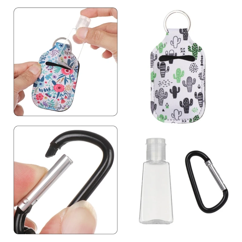 3 комплекта 30 мл Портативный многоразового прозрачные пустые бутылки с брелок