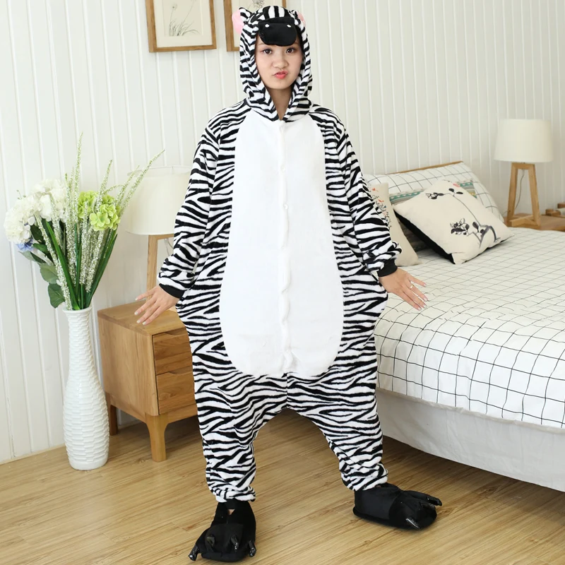 Пижамные комплекты с единорогом и зеброй Новинка Зимняя Фланелевая пижама