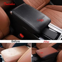 tonlinker interior armrest anti dirty pad cover stickers for chery tiggo 8 pro 2021 car styling 1 pcs pu leather cover stickers