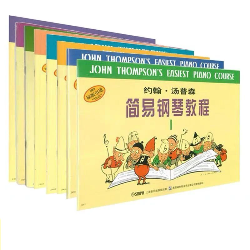 

1-8 книг простой пианино-курс музыки детский учебник для начинающих Libros книги Kitaplar Art Thomson легкое представление
