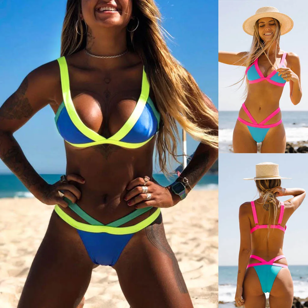 

Womail Bikini High Waist Bikini Tankini Swimsuits Women Bandeau Bandage Bikini Set Push-Up Brazilian Swimwear Beachwear Swimsuit