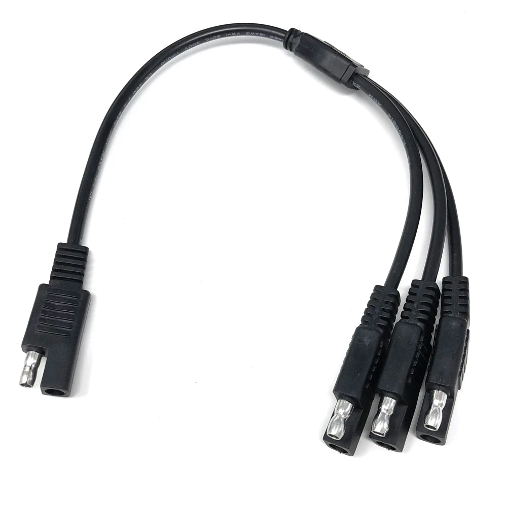 35 см 18AWG SAE удлинитель питания y-разветвитель от 1 до 3 коннектор 2-контактный