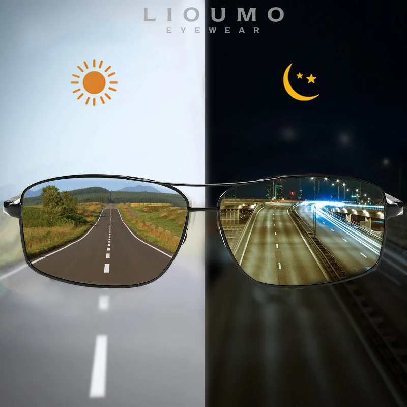 

LIOUMO Top Photochromic Sunglasses Men Women Polarized Chameleon Glasses Driving Goggles Anti-glare Sun Glasses zonnebril heren