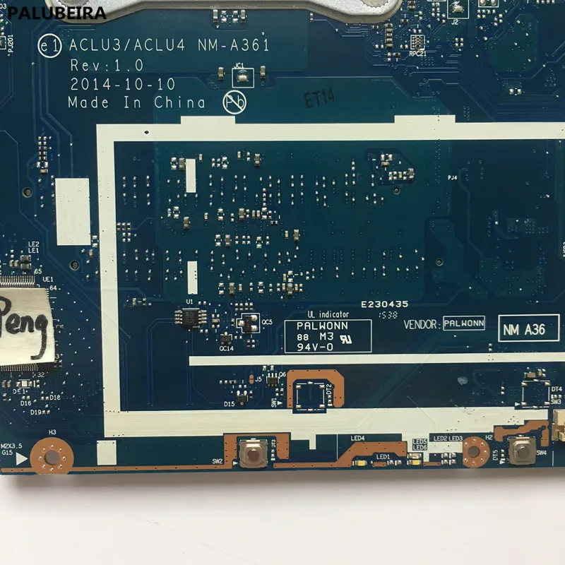 PALUBEIRA материнская плата для lenovo G50-80 ACLU3/ACLU4 NM-A361 Тетрадь материнская плата ПК с 3805U процессор R5 M230 2 Гб