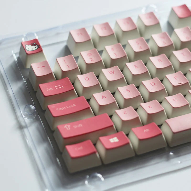 Мультяшная Кепка 104 клавиш PBT с подсветкой, колпачки для ключей Cherry Mx, колпачки для ключей с клавишами, съемник для механической клавиатуры