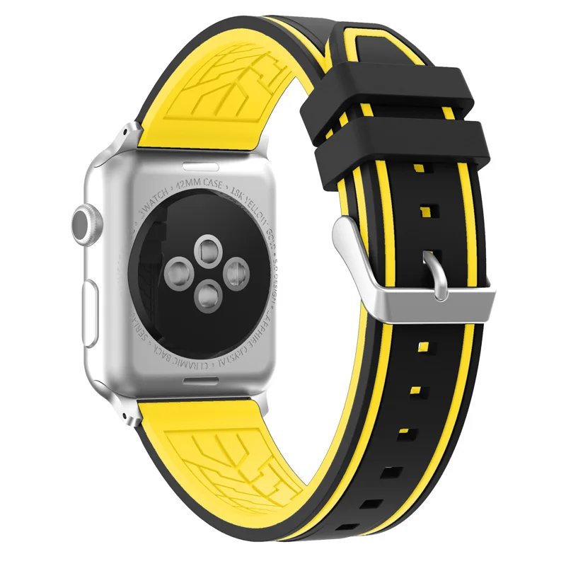 Мягкий силиконовый спортивный ремешок для Apple Watch band 44 мм 40 42 38 Series 5/4/3/2/1 браслет на