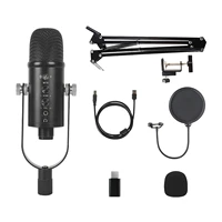 usb condenser microphone with boom arm stand filter and adapter