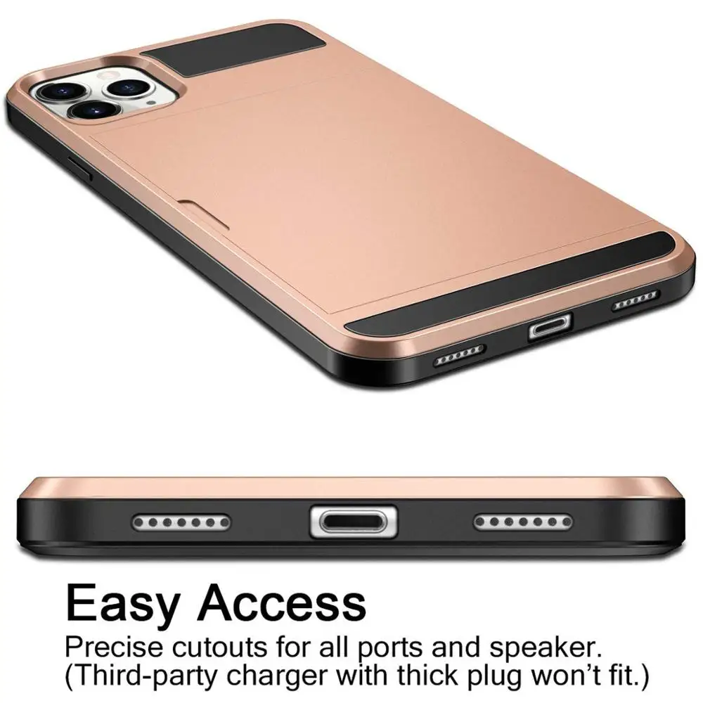 Case for iPhone 11 Pro Max XS MAX XR X Cover Armor Wallet Card Slot Sliding Hidden Pocket For 8 7 6 6s Plus SE 2020 | Мобильные