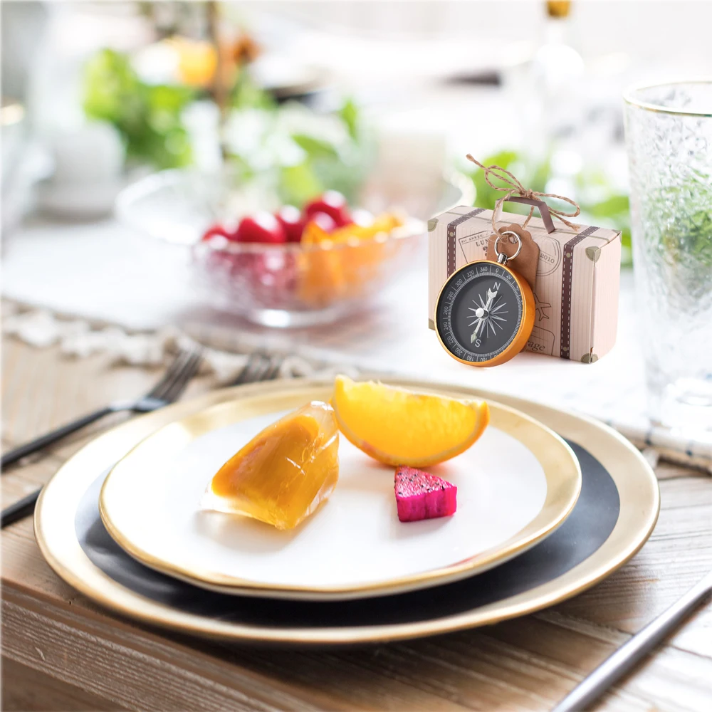 Свадебные сувениры карфт бумажный ключ компас с биркой Подарочная коробка