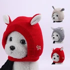 Теплая шапка для собак, костюм, зимняя вязаная шапка для холодной погоды, аксессуары для собак, мягкая шапка для маленьких и больших собак, шапка для чихуахуа, французского бульдога