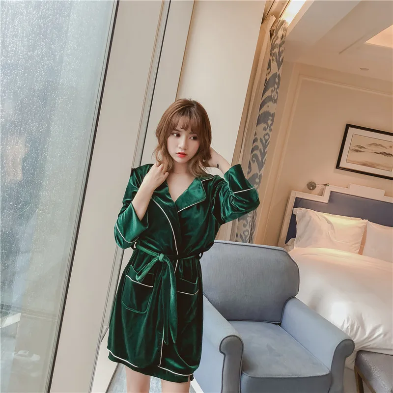 Банный халат с длинными рукавами домашняя одежда сексуальные пижамы для женщин