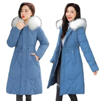 medium length cotton padded jacket winter 2021 new fashion loose womens fur collar cotton padded jacket padded jacket