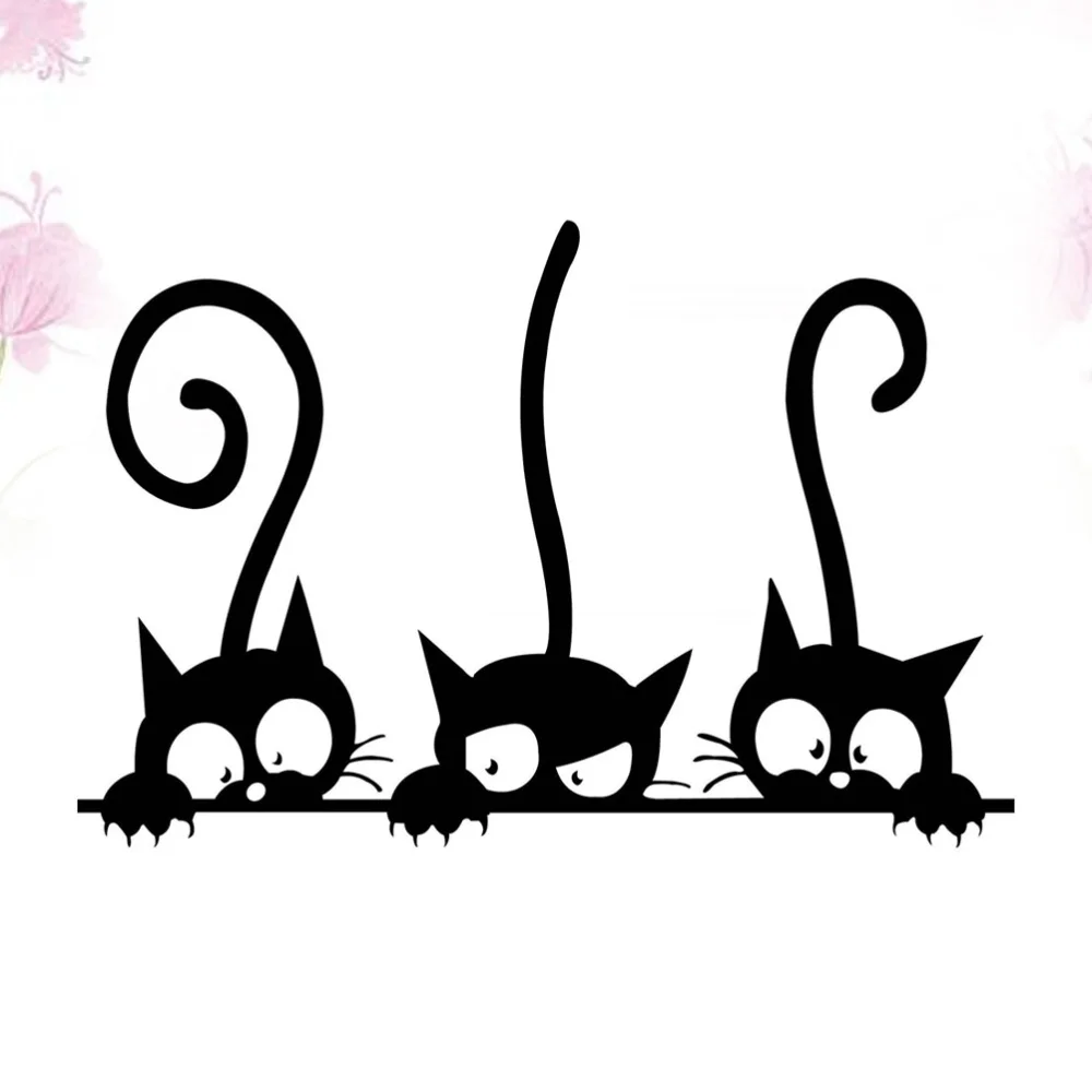 

Three Cats Sticker PVC Wall Stickers Removable Decals Wallpaper for Sitting Children Room Bedroom Bathroom