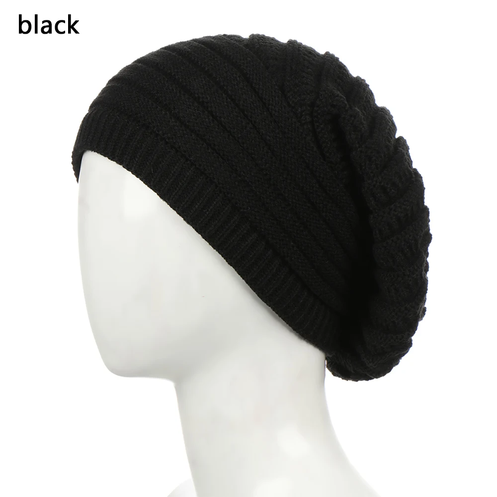

Unisex Knitted Beanie Hat 2020 Fashion Women Mens Crochet Slouchy Knit Wool Baggy Hat Winter Warm Outdoor Hip Hop Ski Cap