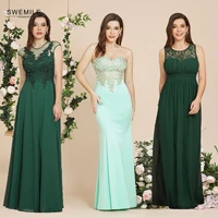 lace evening dresses long luxury 2022 chiffon pearls scoop neck a line formal wedding evening prom party gowns mermaid dress