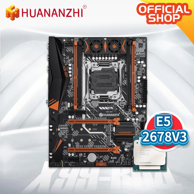 Bestellen HUANANZHI X99 BD4 X99 Motherboard Mit Intel XEON E5 2678 V3 LGA2011-3 DDR4 RECC/NICHT Speicher Combo Kit Set NVME NGFF SATA USB 3,0