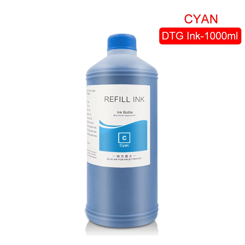 1000МЛ Бутылка чернил GT-3 DTG Textile InK для текстиля для принтера Brother GT-341 GT-361 GT-381 GT3 Series Direct to Printer on.