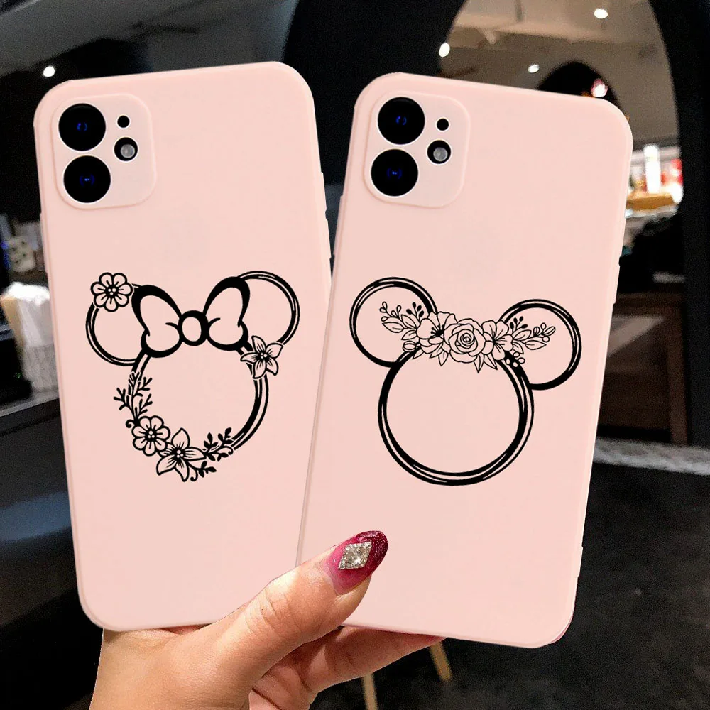 

Cute Cartoon Girl Bow Pink Soft silicone Phone Case For iPhone 12 11 Pro Max 8 7 6 6S Plus XR X XS Max SE2020 Cover Coque Fundas