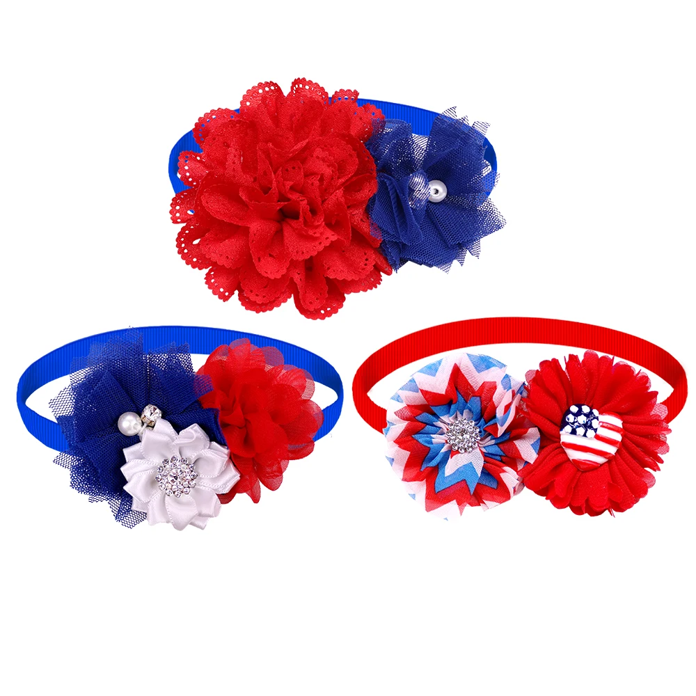 

50pcs American Independence Day Pet Supplies Pet Dog Bow Ties Collar 4th July Dog Accessories Small Dogs Cats Bowties Neckties