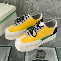 casual ladies sneakers designer brand platform womens trainer shoes spring autumn leather female fashion chunky flat shoes new