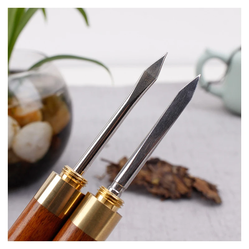 Tea Knife Sandalwood Stainless Steel Pu Er Dedicated Needle accessories Spiral | Дом и сад