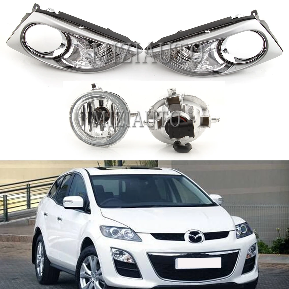 MIZIAUTO Front Bumper fog light covers For Mazda CX-7 cx-7 2009 2010 2011 Fog Lamp Corner Cover Lights Decorative Frame | Автомобили и