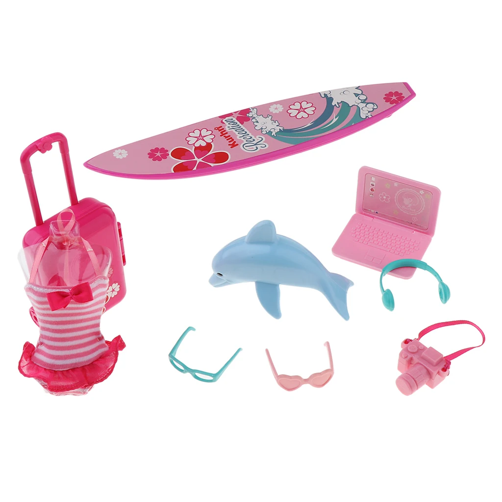 

Plastic 3D Travel Doll Accessories Travel Sets Furniture Kids Toy Play House