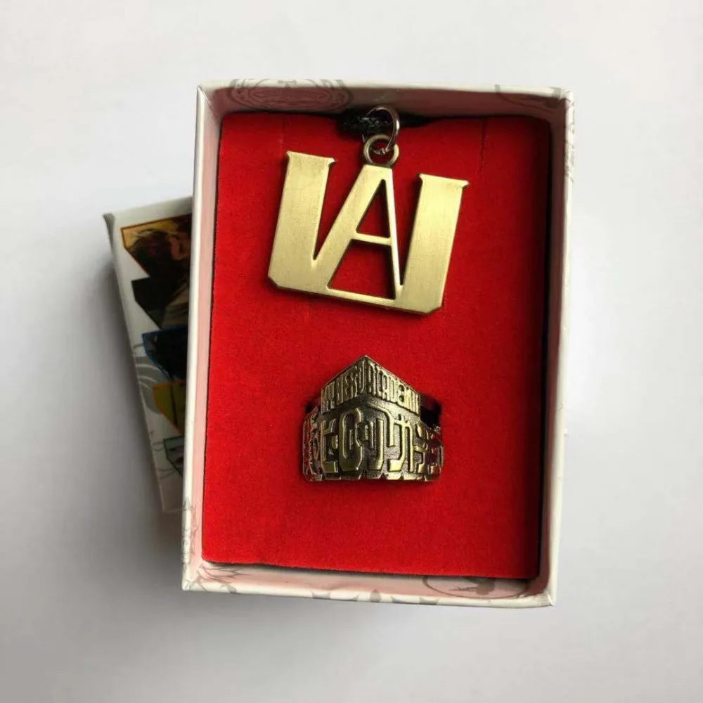 2 шт./лот мой герой ожерелье кольцо набор украшений из цинкового сплава в коробке