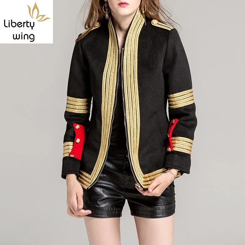 Роскошная куртка для подиума женское высококачественное Золотое пальто в