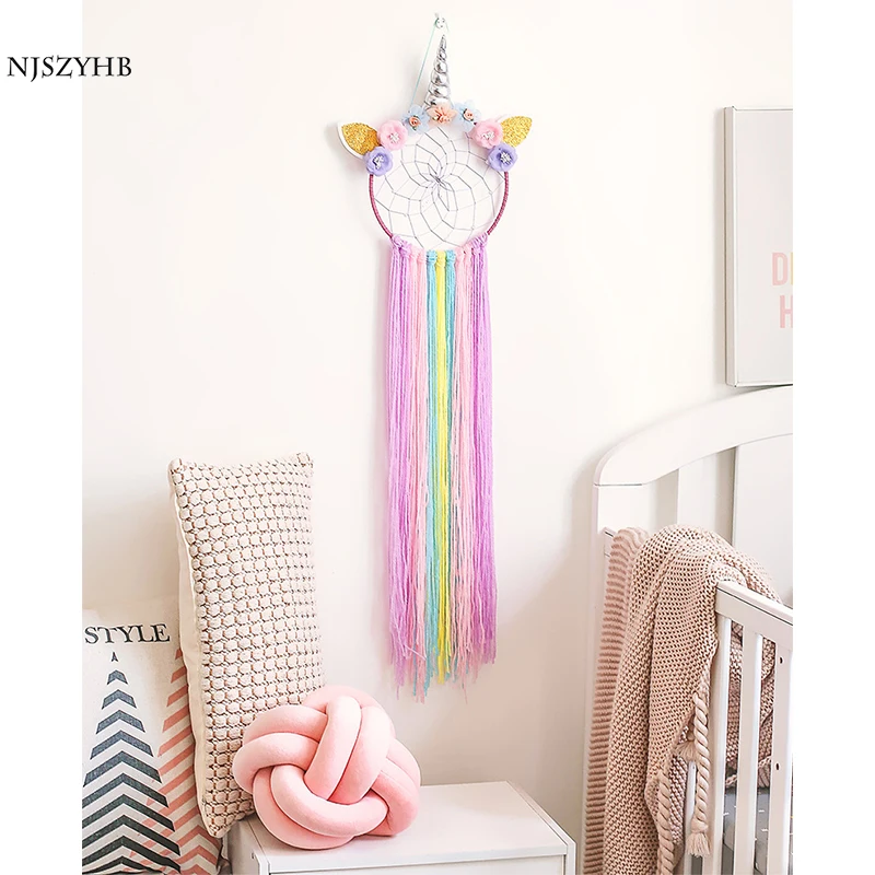 

Ins Unicorn Dreamcatcher windbell tassel wall hanging creative home birthday party decorations cute girl room decor xr043