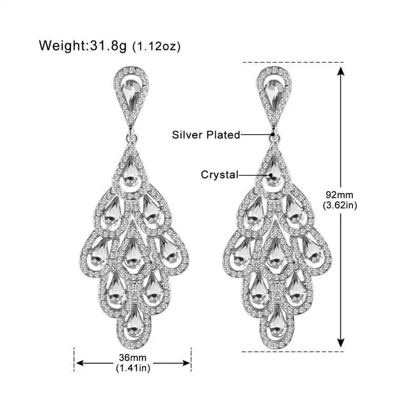 Mecresh уникальный усеяны искусственными драгоценными камнями серьги в виде капель