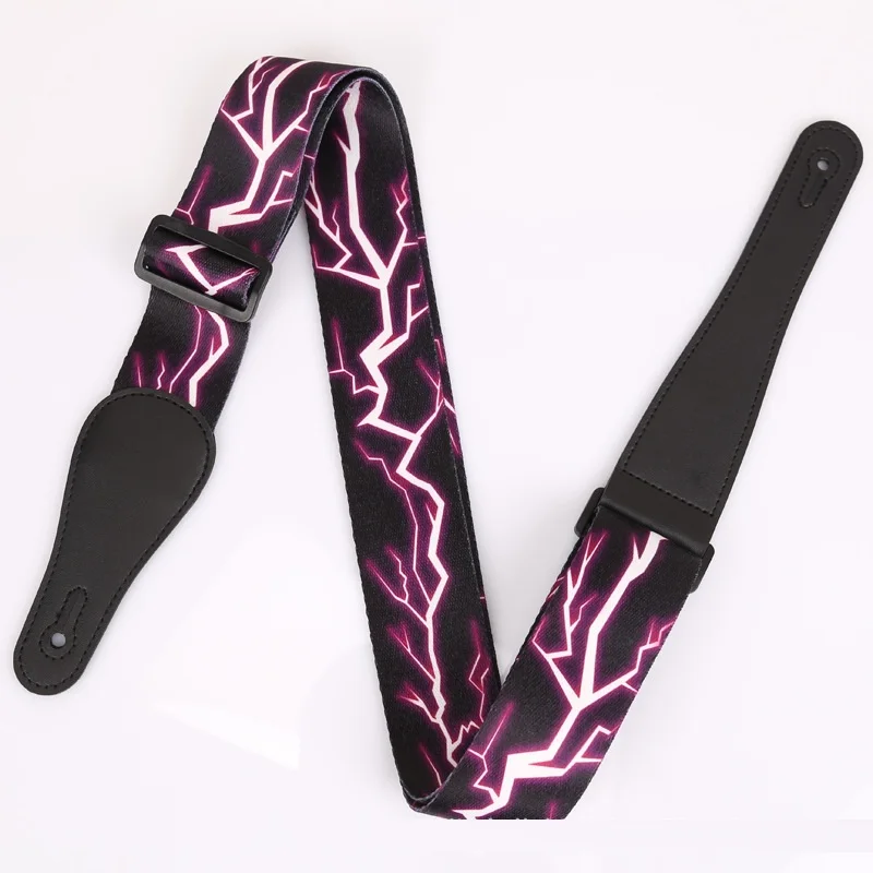 nylon pu leder gitarre strap für akustische elektrische gitarre und bass multi farbe gitarre gürtel einstellbare bunte druck straps free glo