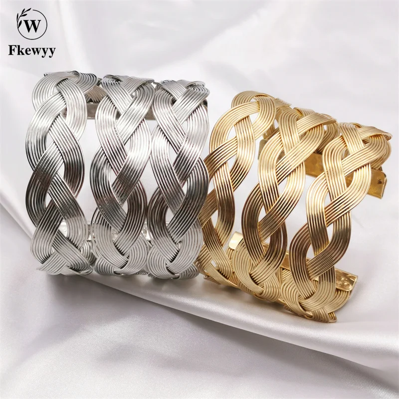 

Fkewyy New Luxury Cuff Bracelets Bohemia Weave Bracelet For Women Fashion Charm Jewelry Handmade Gift Gothic Birthday Bangles