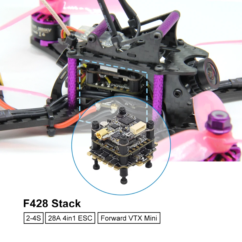 HGLRC XJB145 FPV BNF гоночный Дрон 145 мм комплект из углеродного волокна для рамы OSD F4 Контроллер полета 1407 3600KV бесщеточный двигатель 28A 4в1 ESC