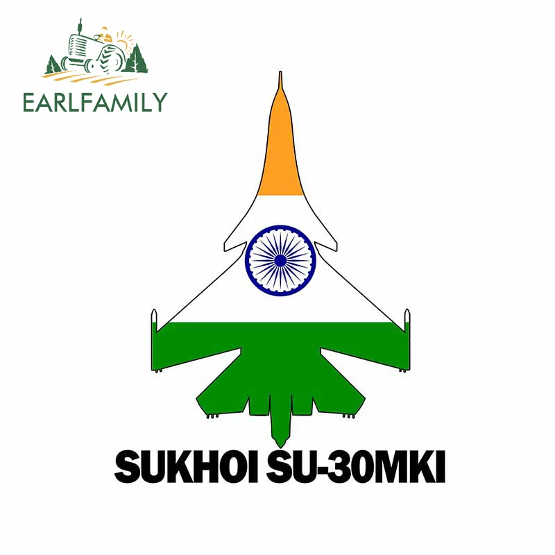 EARLFAMILY 13 см x 10,4 см для Sukhoi SU-30MKI автомобильные наклейки индивидуальные, корпус автомобиля для сноуборда, водонепроницаемая наклейка, Декор