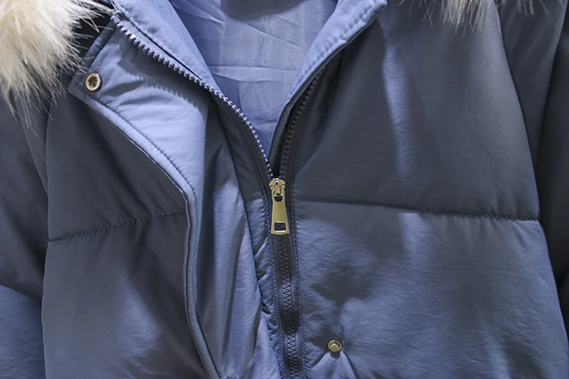 Женская зимняя куртка с капюшоном длинная однотонная модная меховым воротником